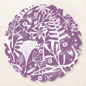 植物学モダンフローラ紫 ペーパーコースター (正面)