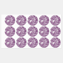 植物学モダンフローラ紫 ラベル