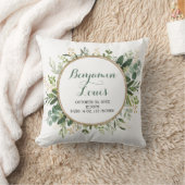 植物学モダンリースベビー誕生統計 クッション (ブランケット)