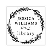 植物学モダンリース個人図書館蔵書票 セルフインキングスタンプ (デザイン)