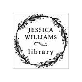 植物学モダンリース個人図書館蔵書票 ラバースタンプ (インプリント)