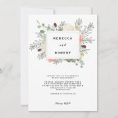 植物学モダン婚約パーティ 招待状 (正面)