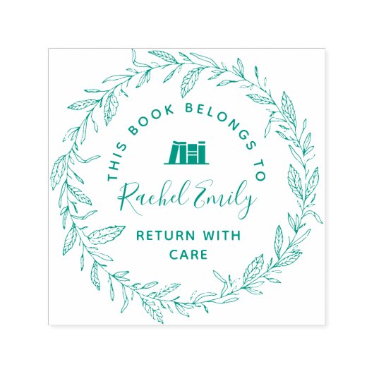 植物学リース個人図書帳スタンプ セルフインキングスタンプ (デザイン)