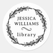 植物学リース個人図書館名蔵書票 ラウンドシール (正面)