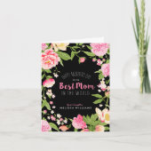 植物学最高のマムピンクグリッター文字バラ枠 カード (正面)