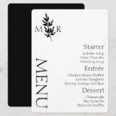 植物学枝ロゴの結婚式メニュー 招待状 (正面/裏面)