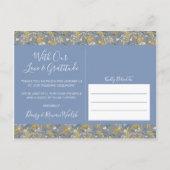 植物学的なダリアの花のウェディング感謝ポストカード 案内ポストカード (裏面)
