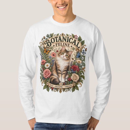 植物学的なネコTシャツ | Tシャツ (正面)