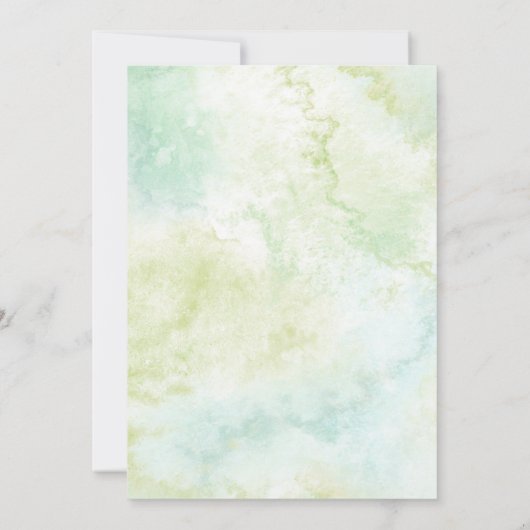 植物学的なピンクグリーン金ゴールド幾何学フレ結婚ーム 招待状 (裏面)