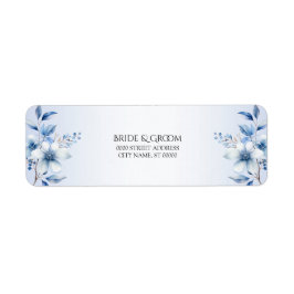 植物学的な青い花の返送先ラベル ラベル