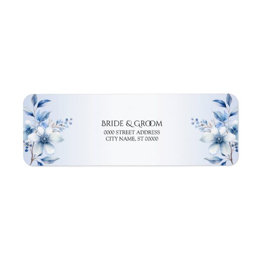 植物学的な青い花の返送先ラベル ラベル (正面)