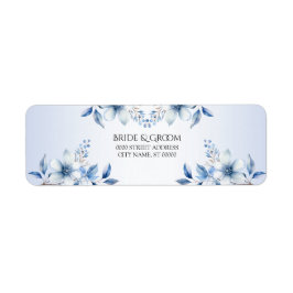 植物学的な青い花の返送先ラベル ラベル