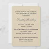 植物学的な黄色のバラ 75歳の誕生日 招待状 (裏面)