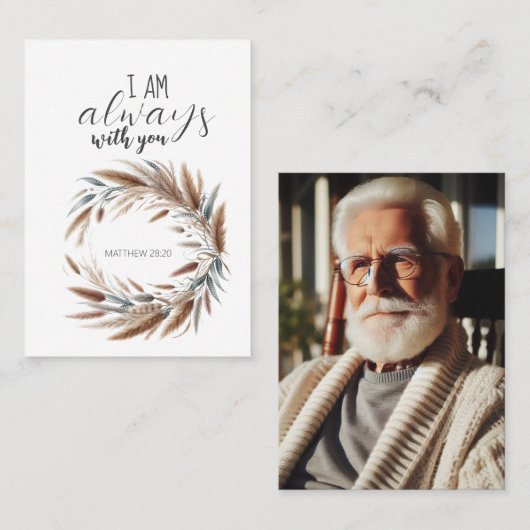 植物学的にあなたはいつも私と共にいる 葬儀 祈念カード 名刺 (正面/裏面)