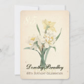 植物学的水仙花 85 岁生日邀请函 招待状 (正面)