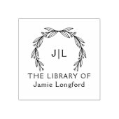 植物学素朴名前をカスタムするイニシャル図書室 ラバースタンプ (インプリント)