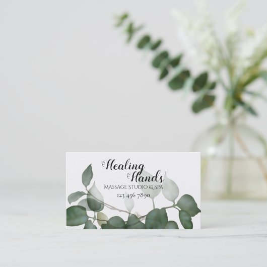 植物学葉のユーカモダンリプタス 名刺 (スタンド正面)