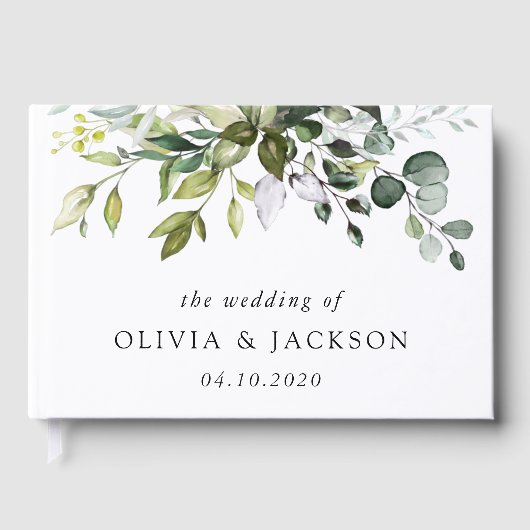 植物学葉、ユーカリ結婚プス ゲストブック (正面)