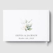 植物学葉、ユーカリ結婚プス ゲストブック (裏面)