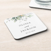 植物学葉、ユーカリ結婚プス コースター (左側)