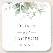 植物学葉、ユーカリ結婚プス コースター (正面)