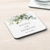 植物学葉、ユーカリ結婚プス コースター (左側)