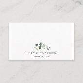 植物学葉、ユーカリ結婚プス プレイスカード (裏面)