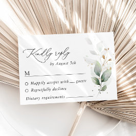 植物学葉、ユーカリ結婚プス 出欠カード