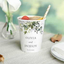 植物学葉、ユーカリ結婚プス 紙コップ