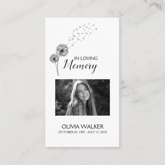 植物学記念詩葬儀祈りの言葉カード エンクロージャーカード (正面)