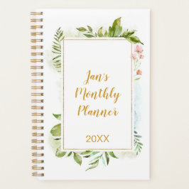 植物学金ゴールドPink GeometricフローラPersonal プランナー手帳