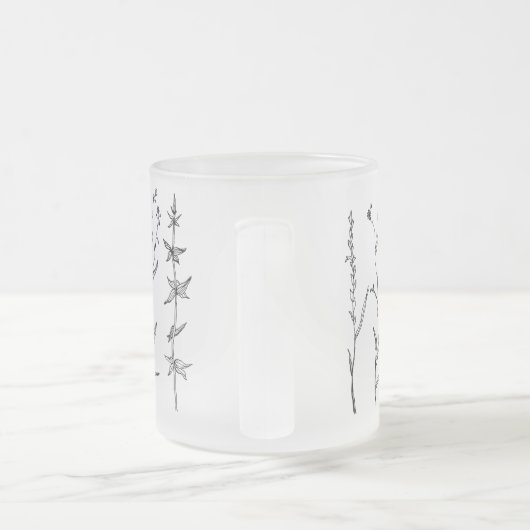 植物学霜の降りた フロストグラスマグカップ (ハンドル)