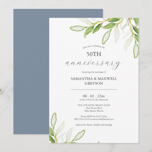植物学50周年結婚招待状 (正面/裏面)