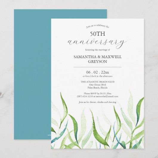 植物学50周年結婚招待状 (正面/裏面)