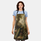 植物学：イギリスの庭で3本の孔雀 エプロン (着用した状態)