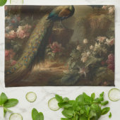 植物学：イギリスの庭で3本の孔雀 キッチンタオル (折り畳み)