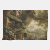 植物学：イギリスの庭で3本の孔雀 キッチンタオル (横)