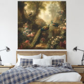 植物学：イギリスの庭で3本の孔雀 キャンバスプリント (インサイチュ (寝室))