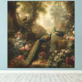 植物学：イギリスの庭で3本の孔雀 キャンバスプリント (インサイチュ (ウッドフロア))