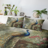 植物学:イギリスの庭で3本の孔雀 クッション