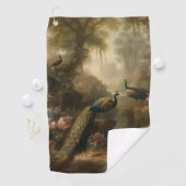 植物学：イギリスの庭で3本の孔雀 ゴルフタオル (インサイチュ)