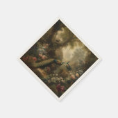 植物学：イギリスの庭で3本の孔雀 スタンダードカクテルナプキン (角)