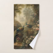 植物学：イギリスの庭で3本の孔雀 バスタオルセット (ハンドタオル)