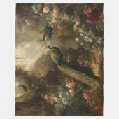 植物学：イギリスの庭で3本の孔雀 フリースブランケット (正面)