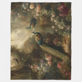 植物学：イギリスの庭で3本の孔雀 フリースブランケット