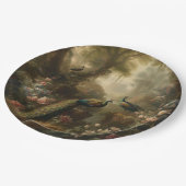 植物学：イギリスの庭で3本の孔雀 ペーパープレート (アングル)