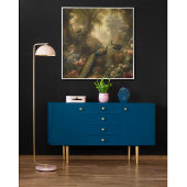 植物学：イギリスの庭で3本の孔雀 ポスター