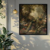 植物学：イギリスの庭で3本の孔雀 ポスター