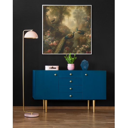 植物学：イギリスの庭で3本の孔雀 ポスター