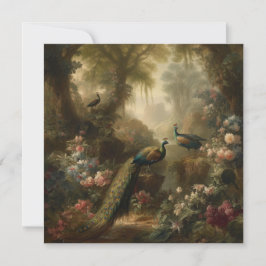 植物学：イギリスの庭で3本の孔雀 招待状